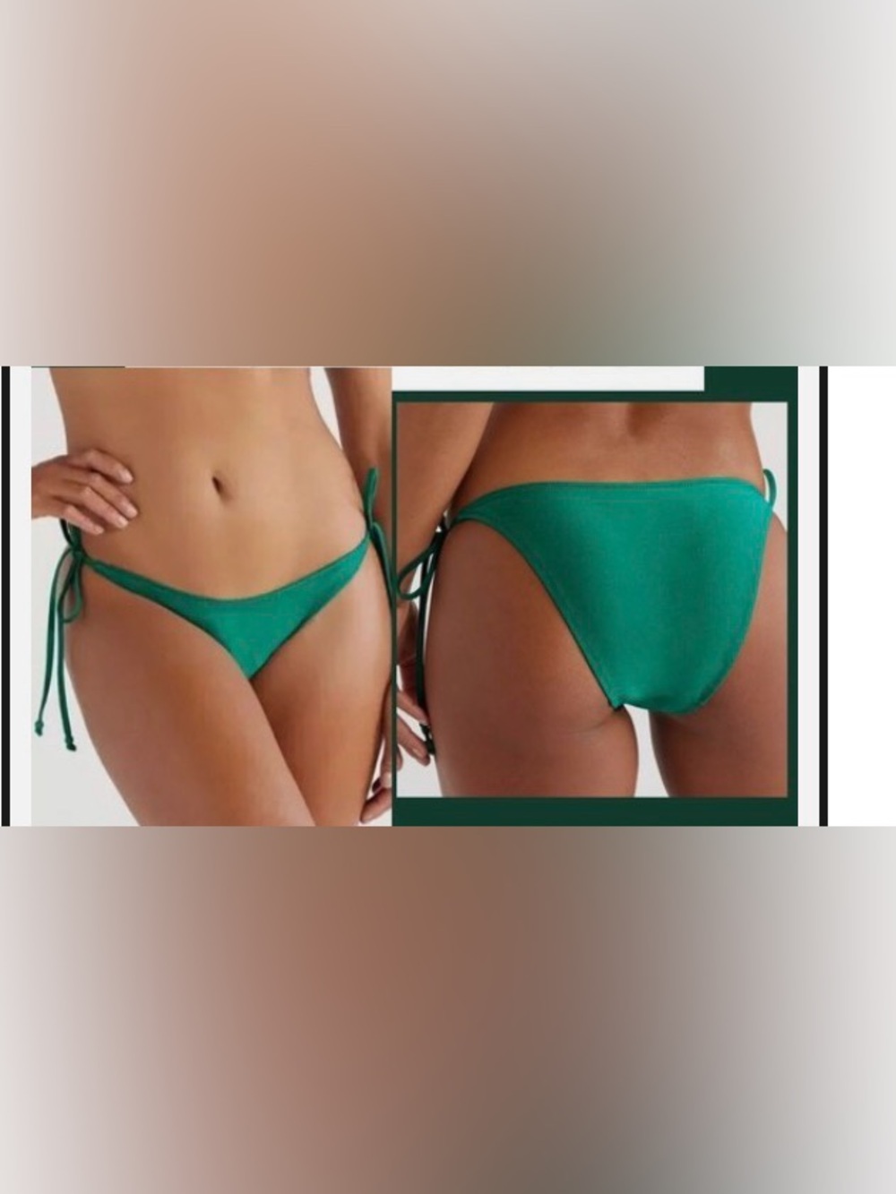Love & Sports Emerald Green Bikini Bottoms Women's Size XL shimmer string cheeky